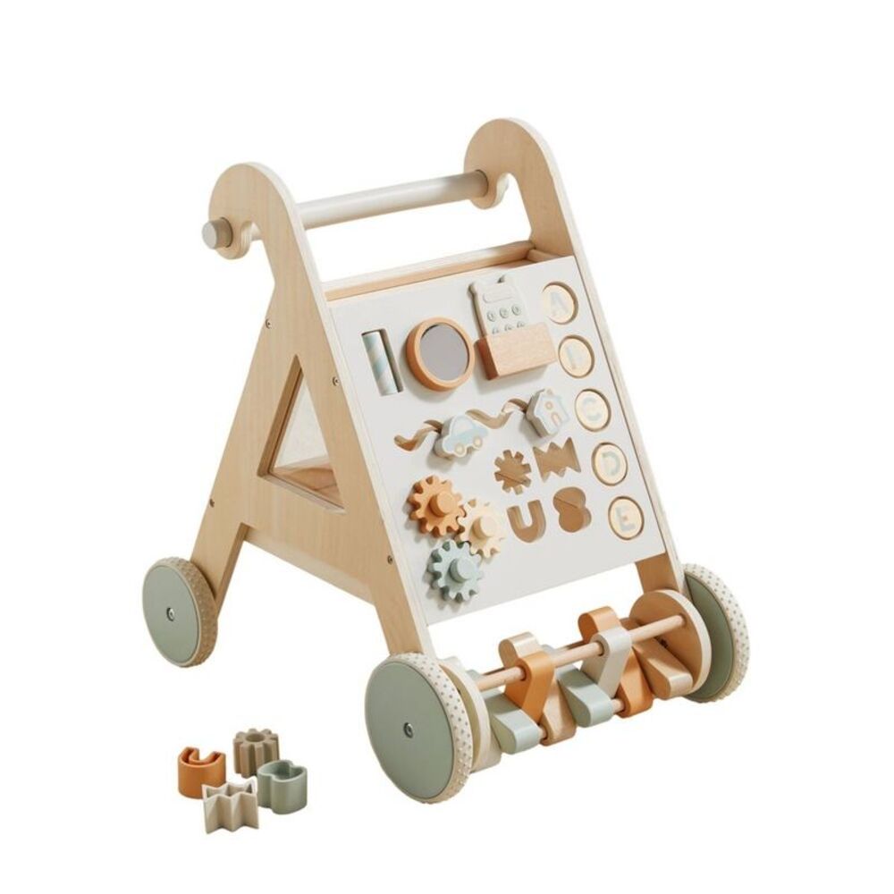 Wonder & Wise -  Step Right Up Push Walker Toys - 6pc Tan